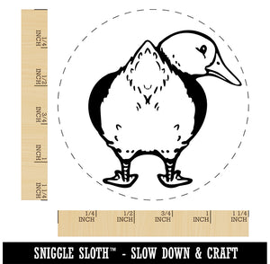 Fluffy Duck Butt Looking Behind Rubber Stamp for Stamping Crafting Planners