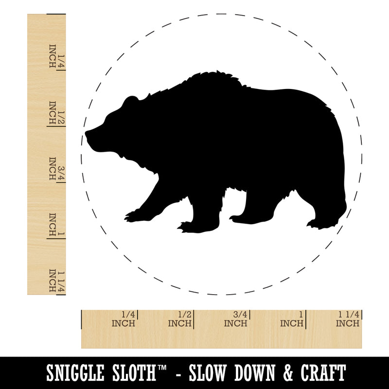 Fuzzy Grizzly Bear Silhouette Rubber Stamp for Stamping Crafting Planners