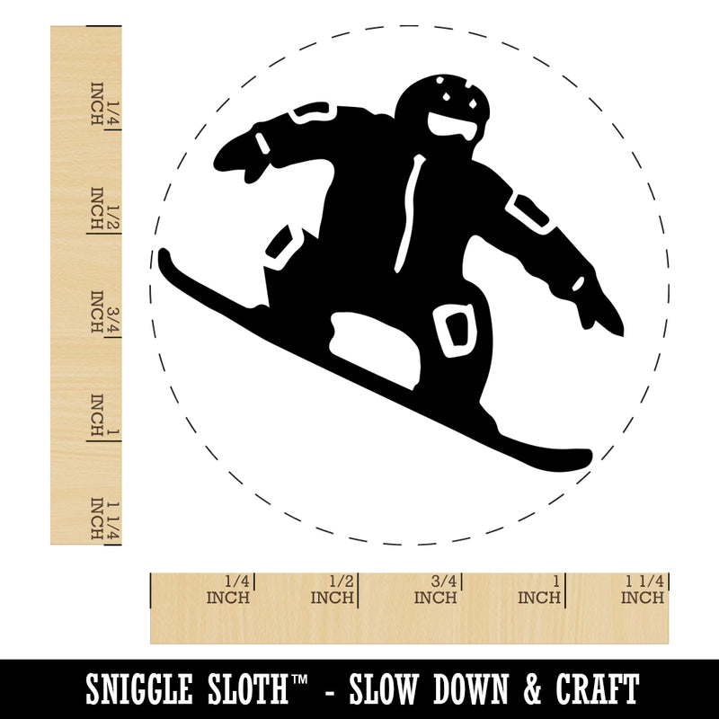 Snowboarder Jumping Extreme Winter Sports Rubber Stamp for Stamping Crafting Planners