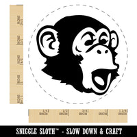 Surprised Chimpanzee Ape Head Monkey Rubber Stamp for Stamping Crafting Planners