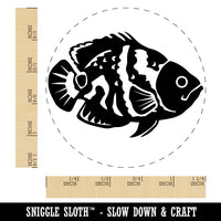 Tiger Oscar Cichlid Fish Rubber Stamp for Stamping Crafting Planners