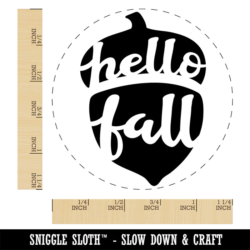 Hello Fall Acorn Rubber Stamp for Stamping Crafting Planners
