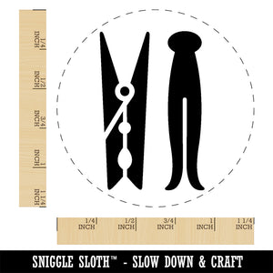 Laundry Clothespin Rubber Stamp for Stamping Crafting Planners