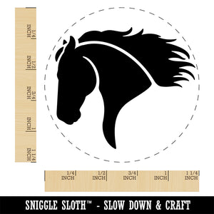 Wild Horse Head Mane Blowing Rubber Stamp for Stamping Crafting Planners