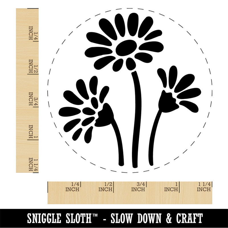 Summer Daisy Trio Rubber Stamp for Stamping Crafting Planners