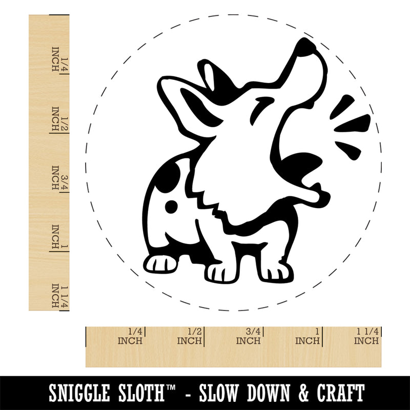 Barking Spotted Dog Corgi Rubber Stamp for Stamping Crafting Planners
