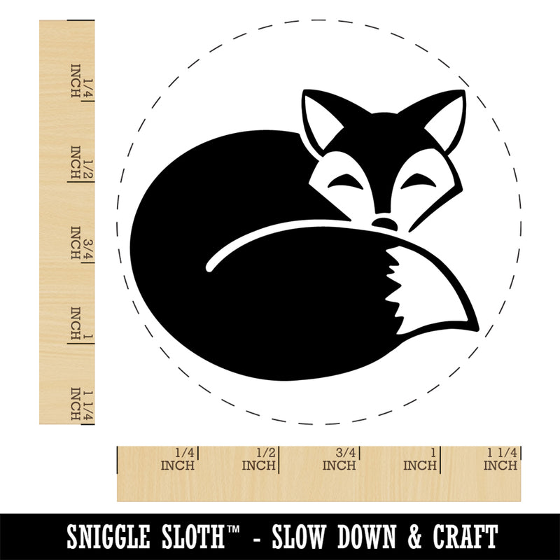 Fox Curled Up Sleeping Rubber Stamp for Stamping Crafting Planners