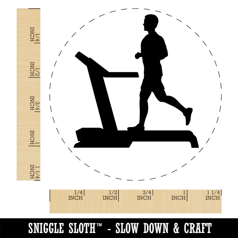 Man Running on Treadmill Cardio Workout Gym Rubber Stamp for Stamping Crafting Planners