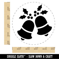 Christmas Bells with Holly Silhoette Rubber Stamp for Stamping Crafting Planners