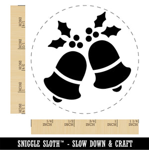 Christmas Bells with Holly Silhoette Rubber Stamp for Stamping Crafting Planners