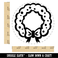 Christmas Wreath with Bow Rubber Stamp for Stamping Crafting Planners