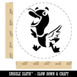 Excited and Happy Mallard Duck Cartoon Rubber Stamp for Stamping Crafting Planners