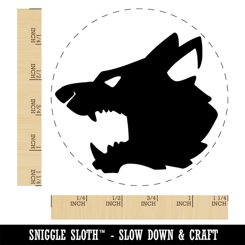 Ferocious Snarling Wolf Head Side Rubber Stamp for Stamping Crafting Planners