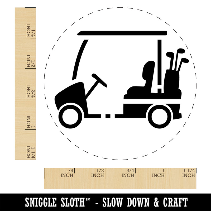 Golf Cart Caddy with Clubs Rubber Stamp for Stamping Crafting Planners