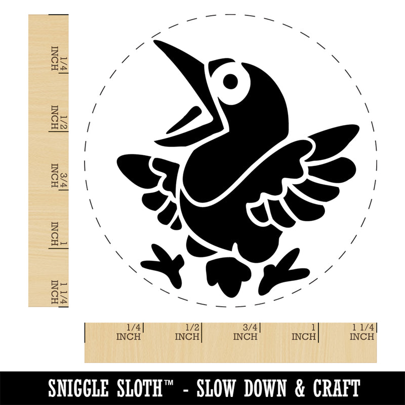 Shocked and Surprised Little Bird Crow Raven Rubber Stamp for Stamping Crafting Planners