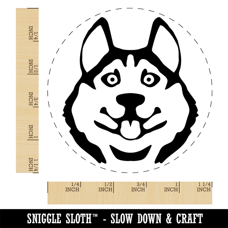 Siberian Husky Dog Face Rubber Stamp for Stamping Crafting Planners