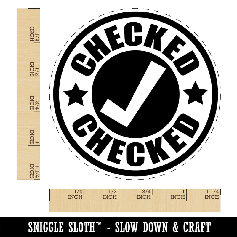 Checked Check Mark Teacher School Rubber Stamp for Stamping Crafting Planners