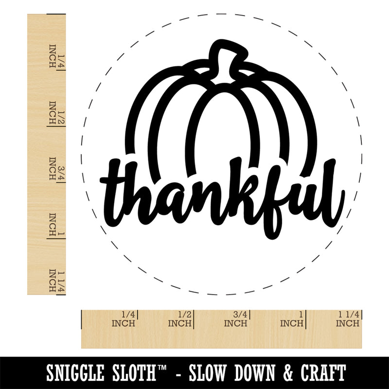 Thankful Pumpkin Thanksgiving Autumn Rubber Stamp for Stamping Crafting Planners