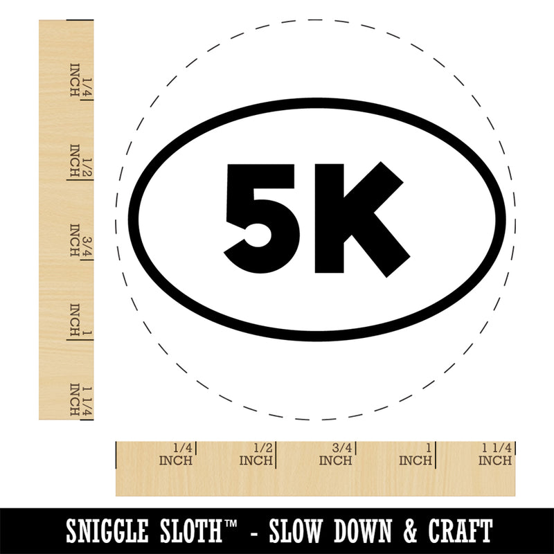 5k Euro Oval Race Running Runner Rubber Stamp for Stamping Crafting Planners