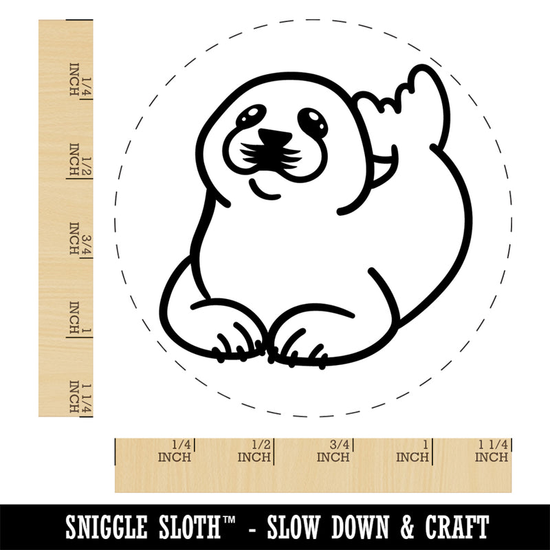 Baby Harp Seal Rubber Stamp for Stamping Crafting Planners