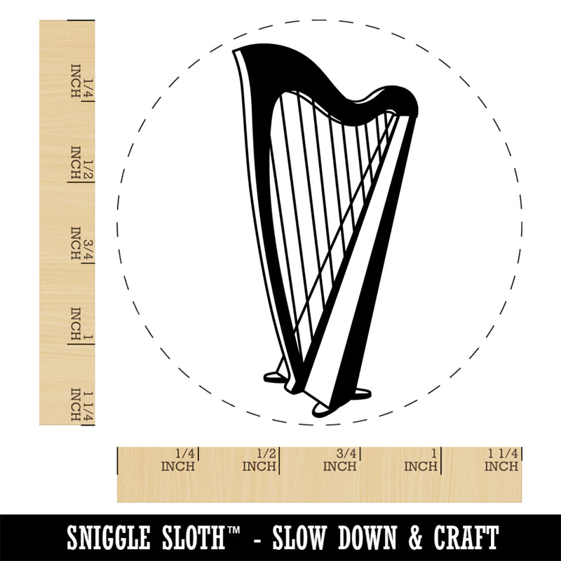 Harp String Instrument Rubber Stamp for Stamping Crafting Planners