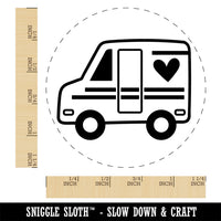 Mail Shipping Delivery Truck with Heart Rubber Stamp for Stamping Crafting Planners