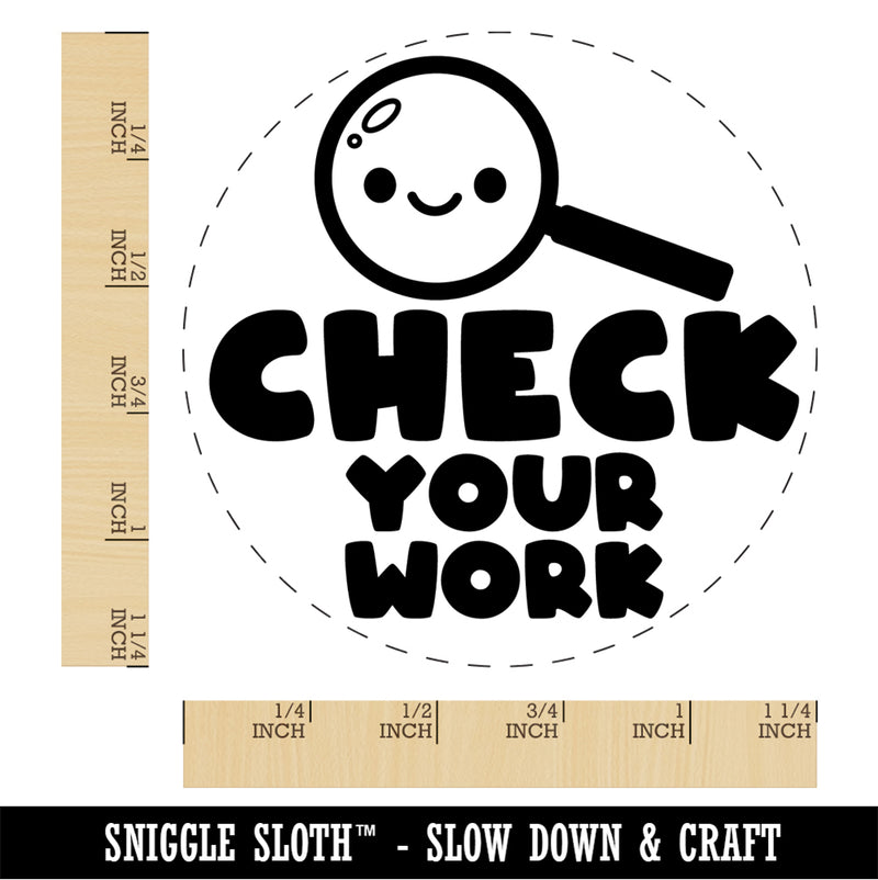 Check Your Work Magnifying Glass Teacher Student Rubber Stamp for Stamping Crafting Planners