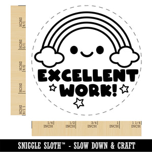 Excellent Work Rainbow Teacher Student Rubber Stamp for Stamping Crafting Planners