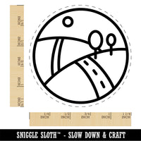 Hilly Roadscape Rubber Stamp for Stamping Crafting Planners