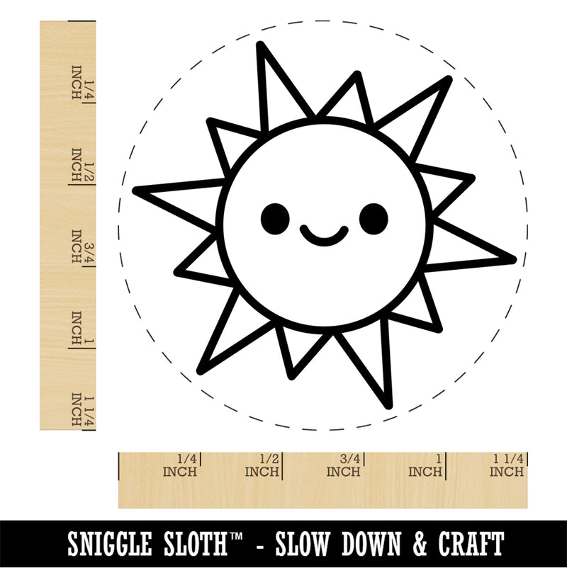 Smiling Sun Teacher Student Rubber Stamp for Stamping Crafting Planners