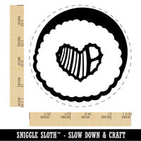 Sushi Roll Heart Center Rubber Stamp for Stamping Crafting Planners