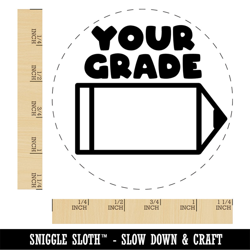 Your Grade Blank Pencil Teacher Student Rubber Stamp for Stamping Crafting Planners