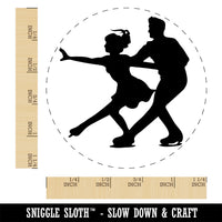 Figure Skating Couple Ice Skaters Rubber Stamp for Stamping Crafting Planners