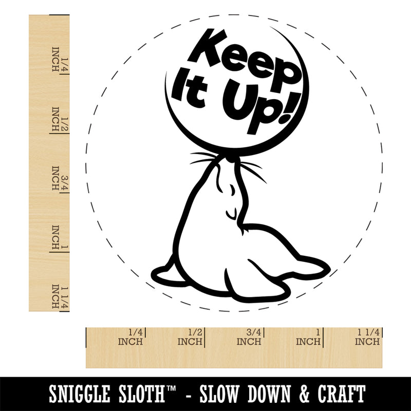 Keep It Up Sea Lion Balancing Ball Teacher Student Rubber Stamp for Stamping Crafting Planners