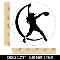 Softball Pitcher Underhand Throw Rubber Stamp for Stamping Crafting Planners