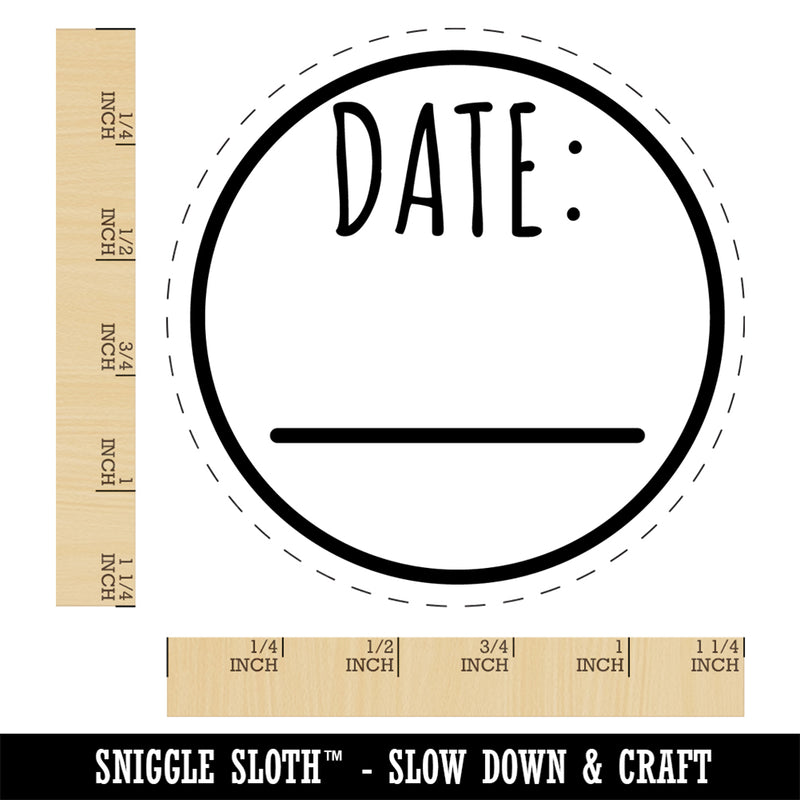 Date Fill-In Circle Rubber Stamp for Stamping Crafting Planners