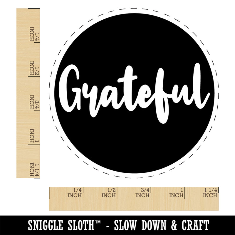 Grateful Text in Circle Rubber Stamp for Stamping Crafting Planners