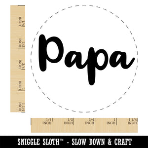 Papa Cursive Text Dad Father Rubber Stamp for Stamping Crafting Planners