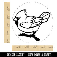 Winter Cardinal on Branch Rubber Stamp for Stamping Crafting Planners