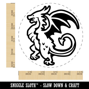 Fierce Wyvern Dragon Fantasy Silhouette Rubber Stamp for Stamping Crafting Planners