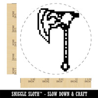 Pixel Axe Battle Axe RPG Dwarf Weapon Rubber Stamp for Stamping Crafting Planners