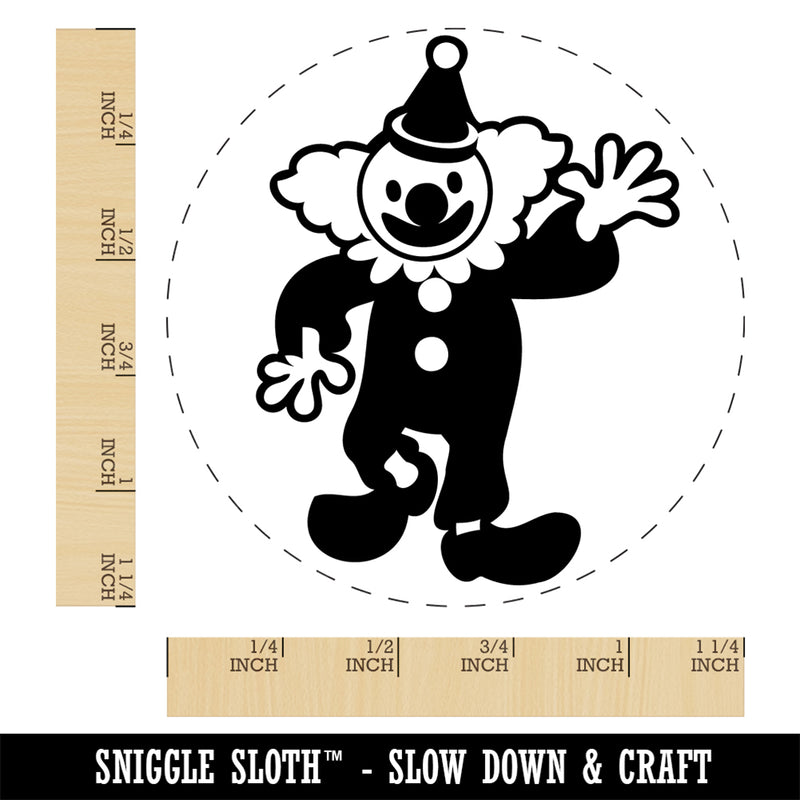 Waving Clown Circus Carnival Rubber Stamp for Stamping Crafting Planners