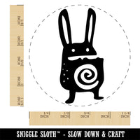 Weird Creepy Rabbit Creature Rubber Stamp for Stamping Crafting Planners