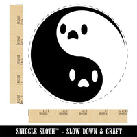 Yin Yang Ghosts Spooky and Cute Rubber Stamp for Stamping Crafting Planners