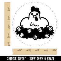Christmas Chicken Laying in Wreath Rubber Stamp for Stamping Crafting Planners