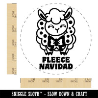 Fleece Navidad Christmas Sheep Rubber Stamp for Stamping Crafting Planners