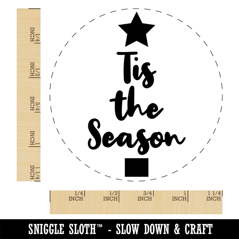 Tis the Season Christmas Tree Rubber Stamp for Stamping Crafting Planners