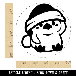 Baby Chick Chicken Christmas Santa Hat Rubber Stamp for Stamping Crafting Planners