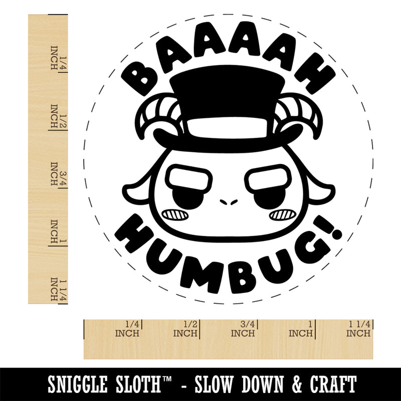 Bah Humbug Funny Christmas Pun Goat Rubber Stamp for Stamping Crafting Planners