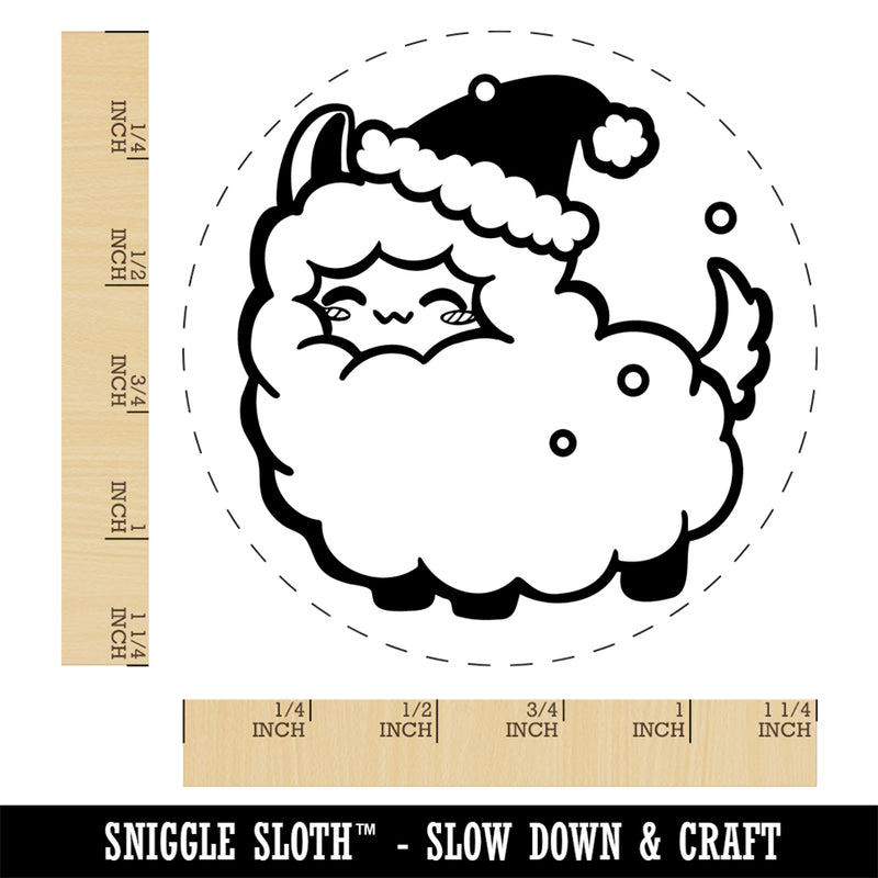 Christmas Llama Rubber Stamp for Stamping Crafting Planners